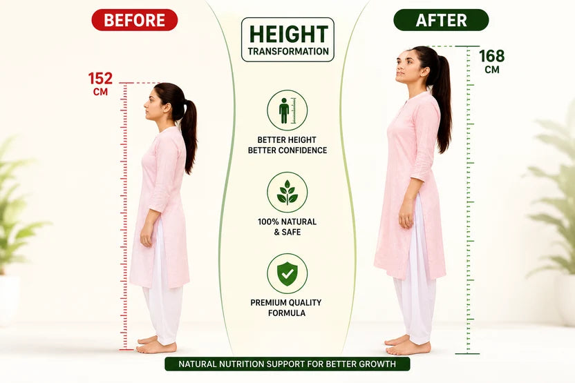 Natural Height Grow Powder (3–5) Inch Growth - Herbal, Safe, and Clinically Tested (Premium)