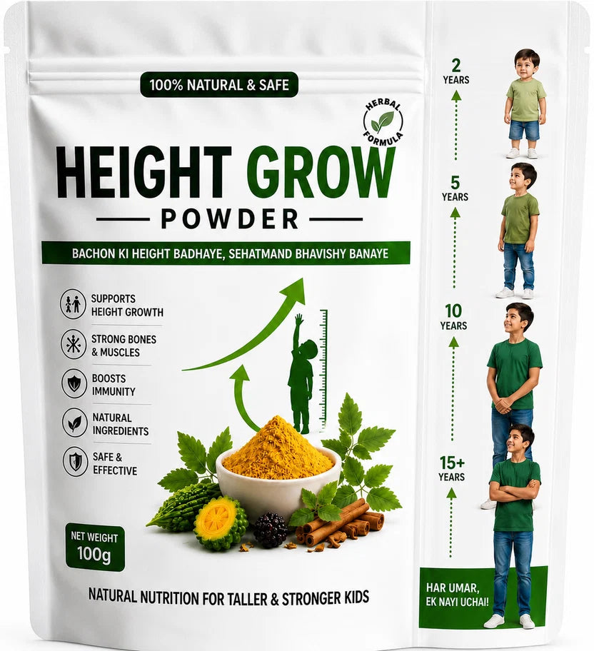Natural Height Grow Powder (3–5) Inch Growth - Herbal, Safe, and Clinically Tested (Premium)