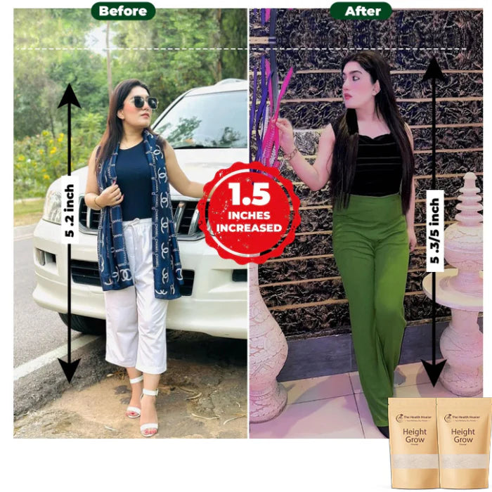 Natural Height Grow Powder (3–5) Inch Growth - Herbal, Safe, and Clinically Tested