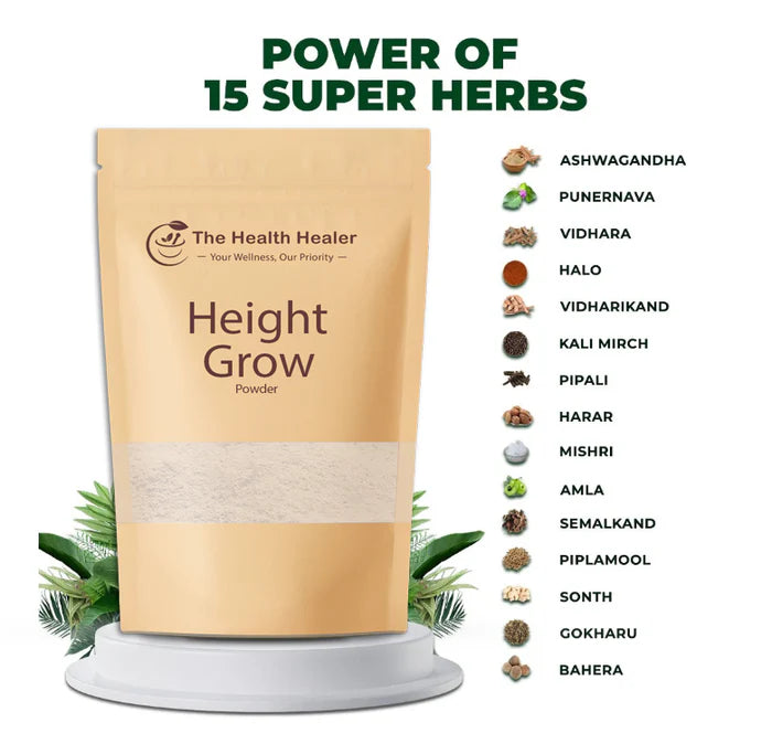 Natural Height Grow Powder (3–5) Inch Growth - Herbal, Safe, and Clinically Tested